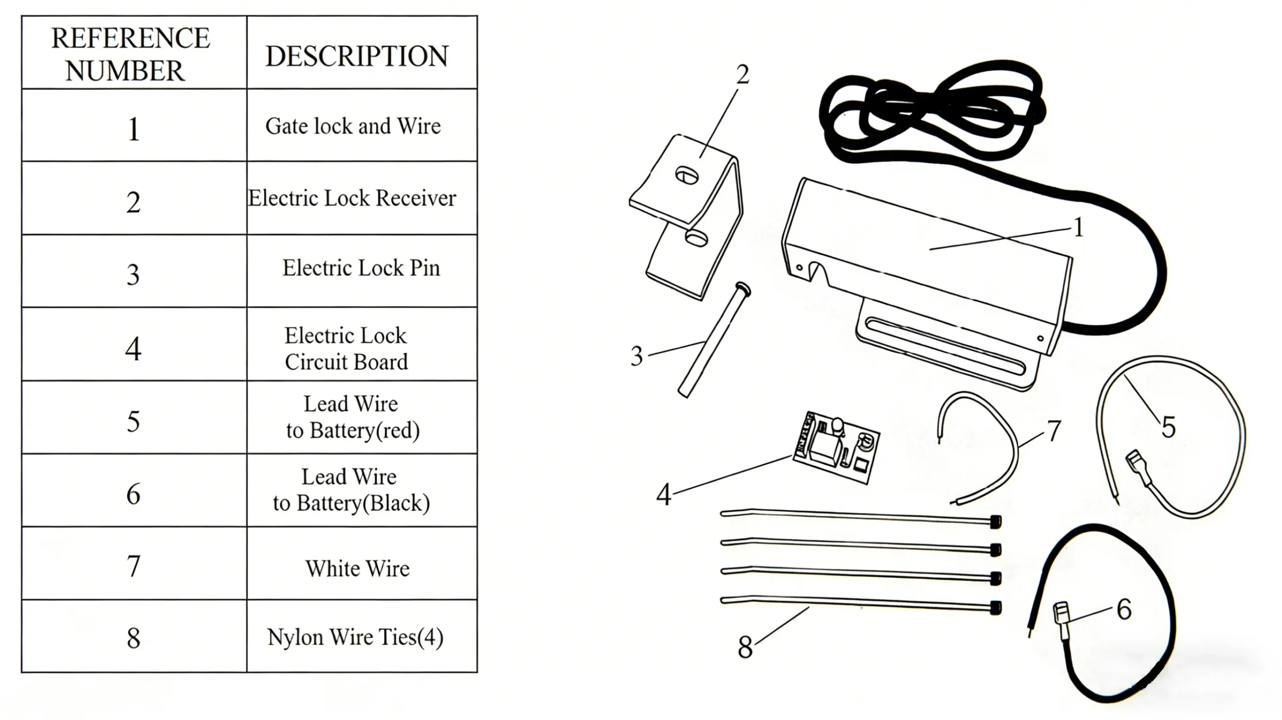 Electric Magnetic Lock EL-01 Components
