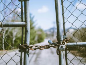 a gate without any electric gate openers installed