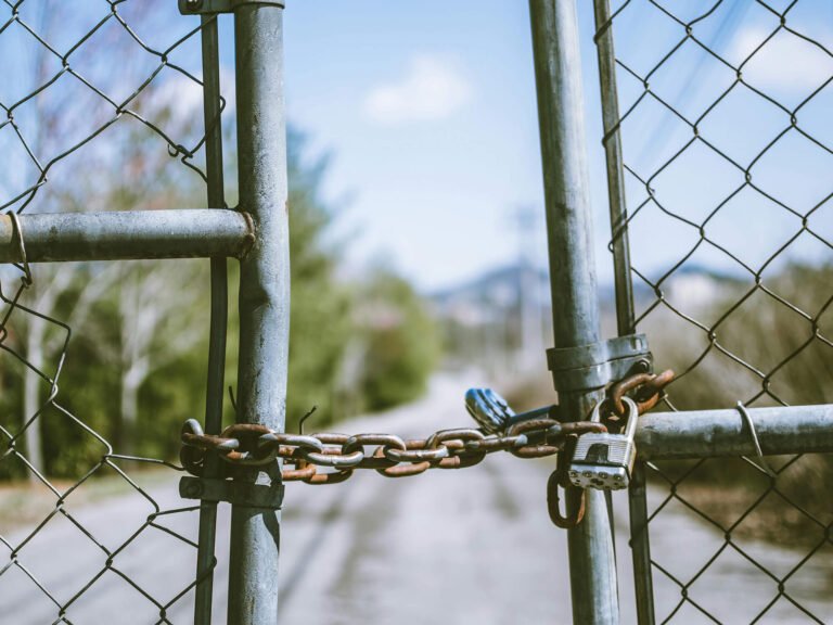 a gate without any electric gate openers installed